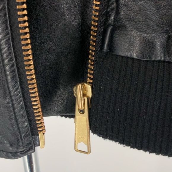 Free People Faux Leather Moto Jacket Zip Up Black - Picture 7 of 15